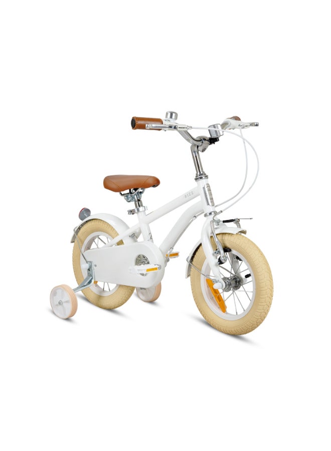 RIZZ Platinum Junior Classic 12-Inch Kids Bike | 12-Inch Wheel Size | Adjustabe Seat | Training Wheels | White - Image 1
